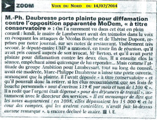 2014-02-14 VDN Daubresse porte plainte